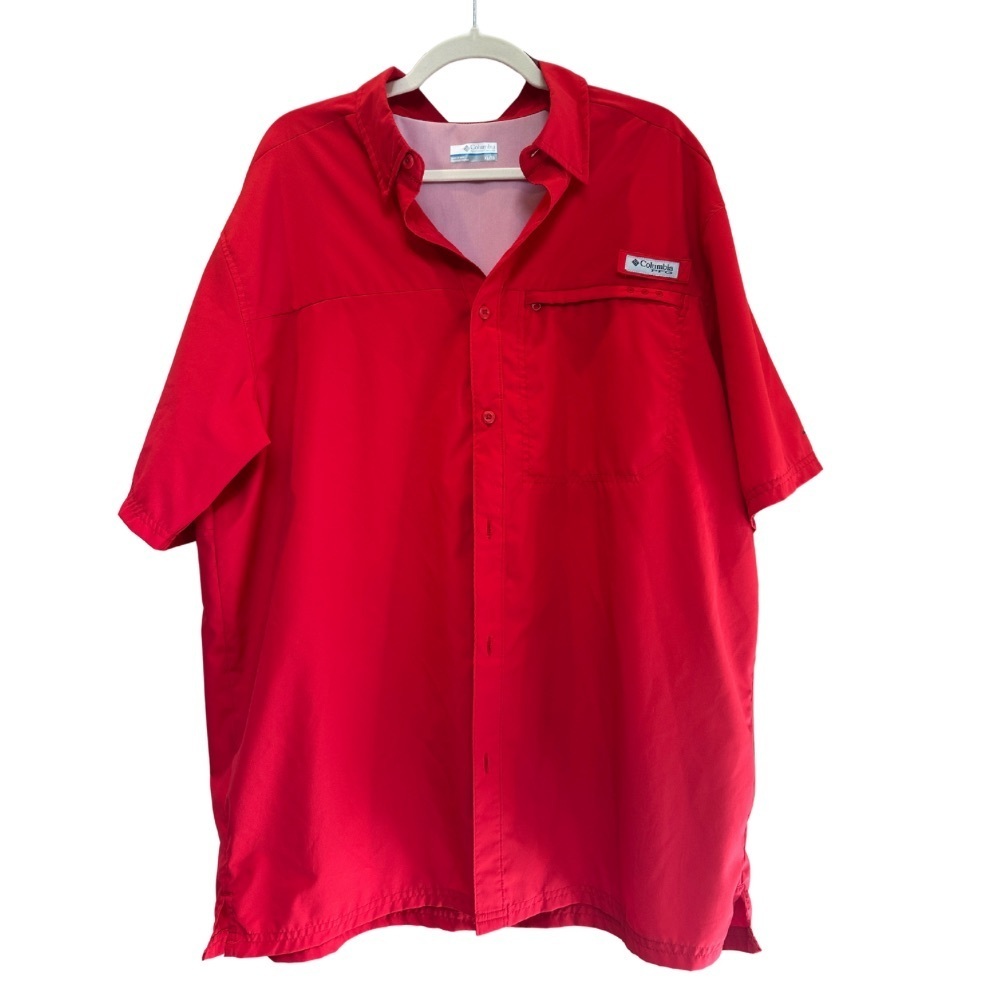 Columbia PFG Bahama™ Short Sleeve Fishing Shirt – Red – Men’s Size XL
